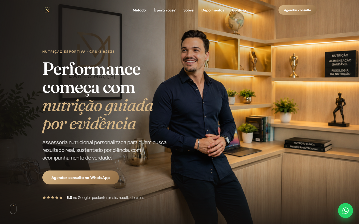 Hero do site do Danilo Macchi, nutricionista